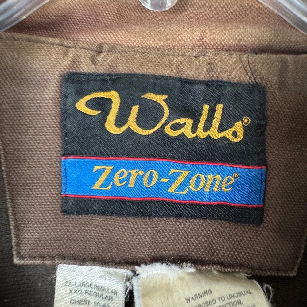 Vtg Walls Zero Zone Work Jacket‎ Mens 2XL Regular Brown Quilted Barn Coat Canvas
